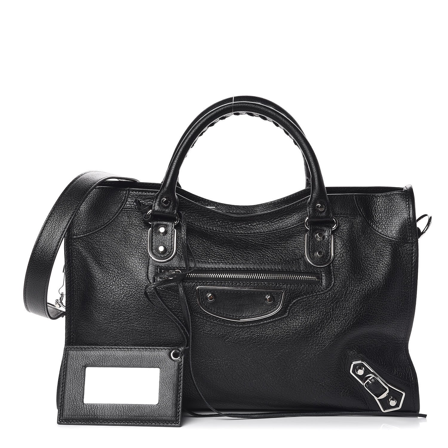 Balenciaga Chevre Silver Metallic Edge Hardware City Black 1 of 9