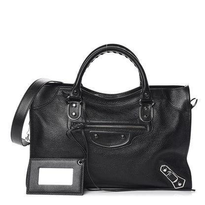 Balenciaga Chevre Silver Metallic Edge Hardware City Black 1 of 9