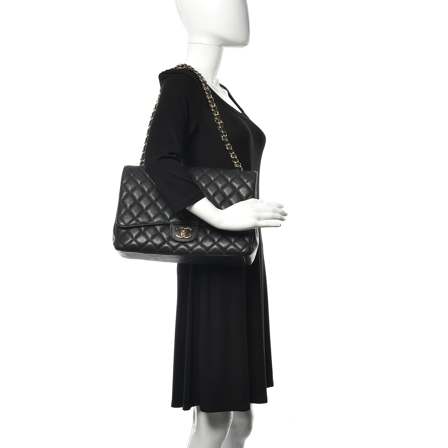 Chanel Caviar Quilted Maxi Double Flap Black 2 of 17