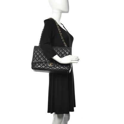 Chanel Caviar Quilted Maxi Double Flap Black 2 of 17