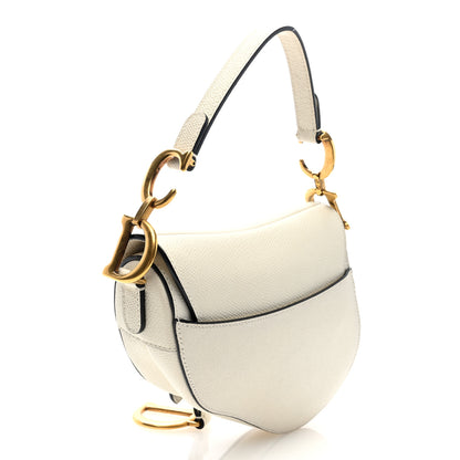 Christian Dior Grained Calfskin Mini Saddle Bag White 3 of 10