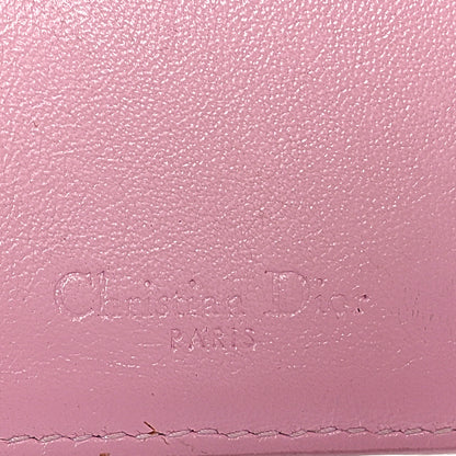 Christian Dior Lambskin Cannage Bi-Color Small Lady Dior Flap Card Holder Black Pink 6 of 11