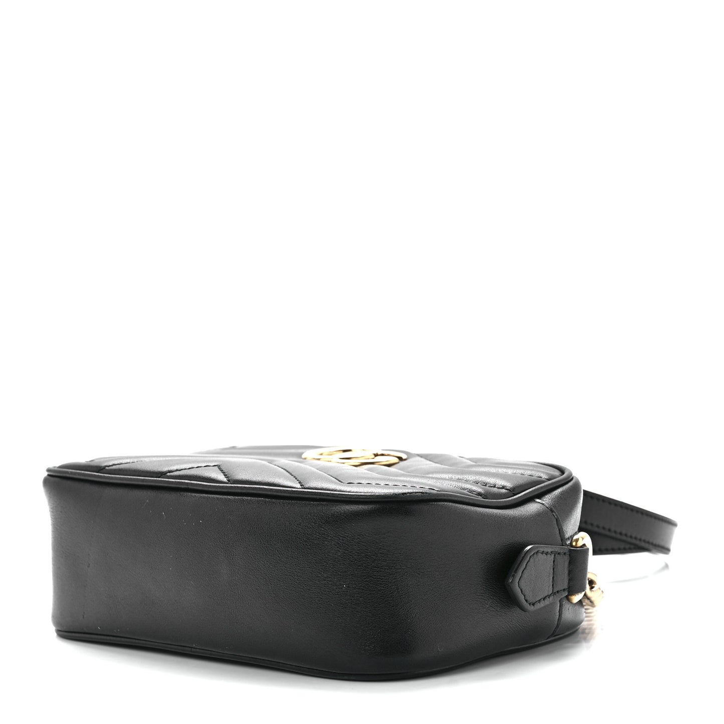 Calfskin Matelasse Mini GG Marmont Chain Shoulder Bag Black