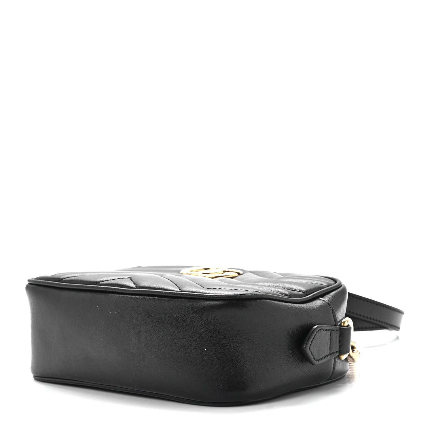 Gucci Calfskin Matelasse Mini GG Marmont Chain Shoulder Bag Black 10 of 15