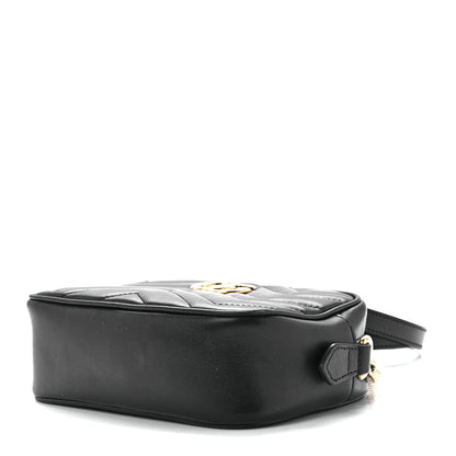 Gucci Calfskin Matelasse Mini GG Marmont Chain Shoulder Bag Black 10 of 15