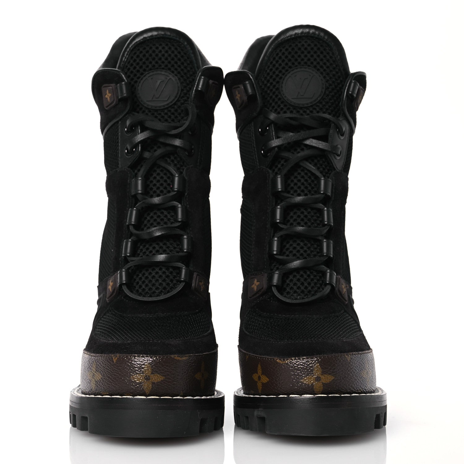 Louis Vuitton Suede Calfskin Monogram Star Trail Ankle Boots 38 Black 2 of 11
