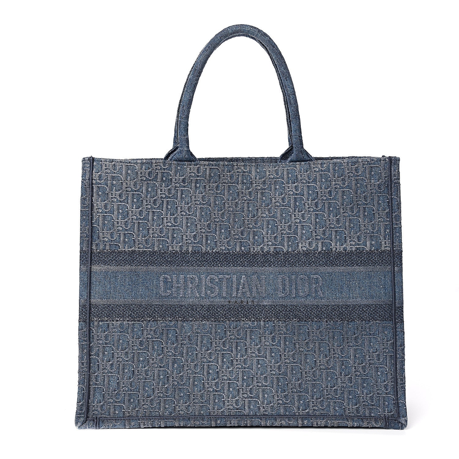 Christian Dior Oblique Denim Book Tote Denim Blue 1 of 8