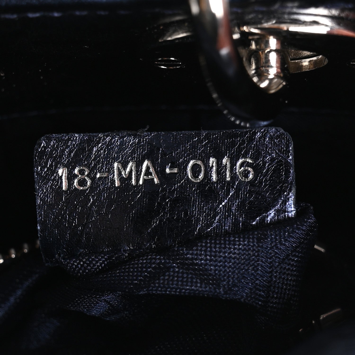 Christian Dior Metallic Crinkled Lambskin Cannage Mini Lady Dior Blue 7 of 10