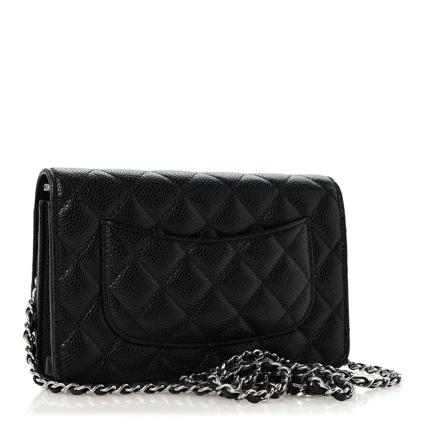 Caviar Quilted Wallet on Chain WOC Black