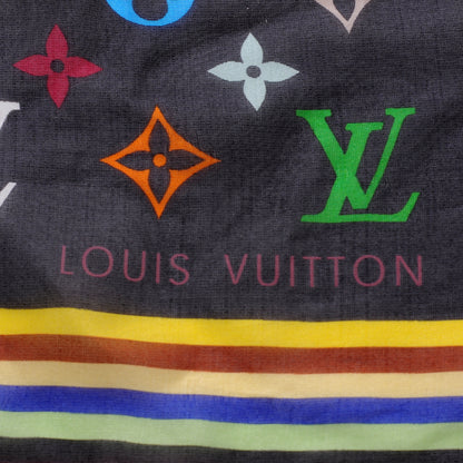 Louis Vuitton Silk Monogram Multicolor Square Scarf Black 1 of 6