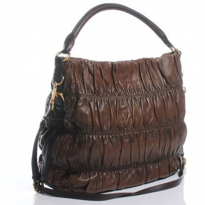 Prada Nappa Gaufre Shopping Tote Brown 3 of 8