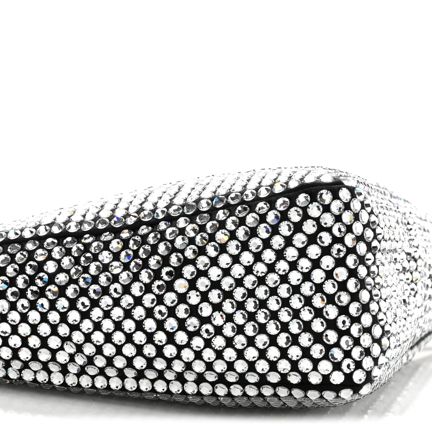 Prada Satin Crystal Triangle Crossbody Pouch Cristal 9 of 10