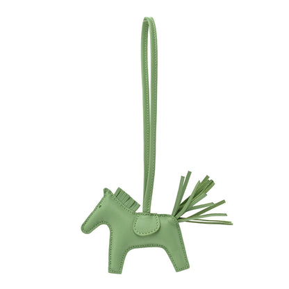 Hermes Milo Lambskin Grigri Rodeo Horse Bag Charm PM Vert Criquet 1 of 4