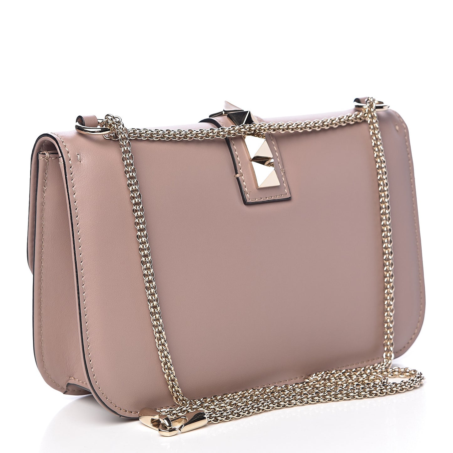 Vitello Medium Glam Lock Rockstud Flap Poudre