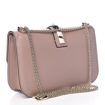Valentino Garavani Vitello Medium Glam Lock Rockstud Flap Poudre 3 of 16