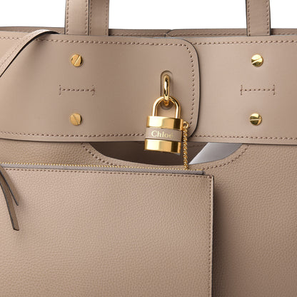 Chloe Smooth Grained Calfskin Small Aby Tote Motty Grey 9 of 10