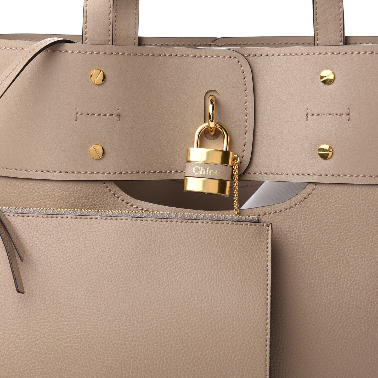 Smooth Grained Calfskin Small Aby Tote Motty Grey