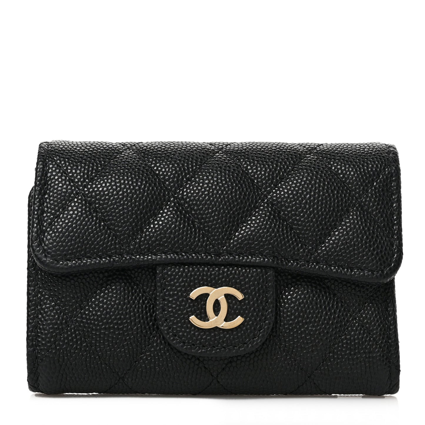 Caviar Quilted Classic 4 Key Holder Wallet Black