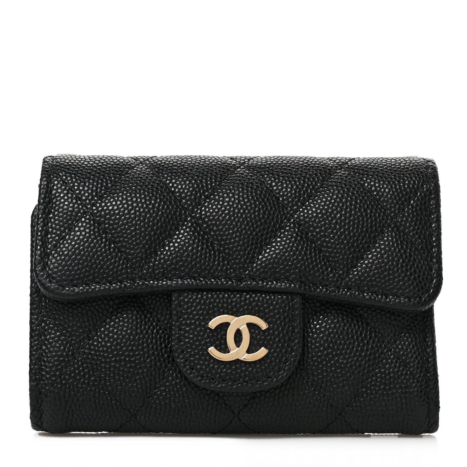 Chanel Caviar Quilted Classic 4 Key Holder Wallet Black 1 of 7