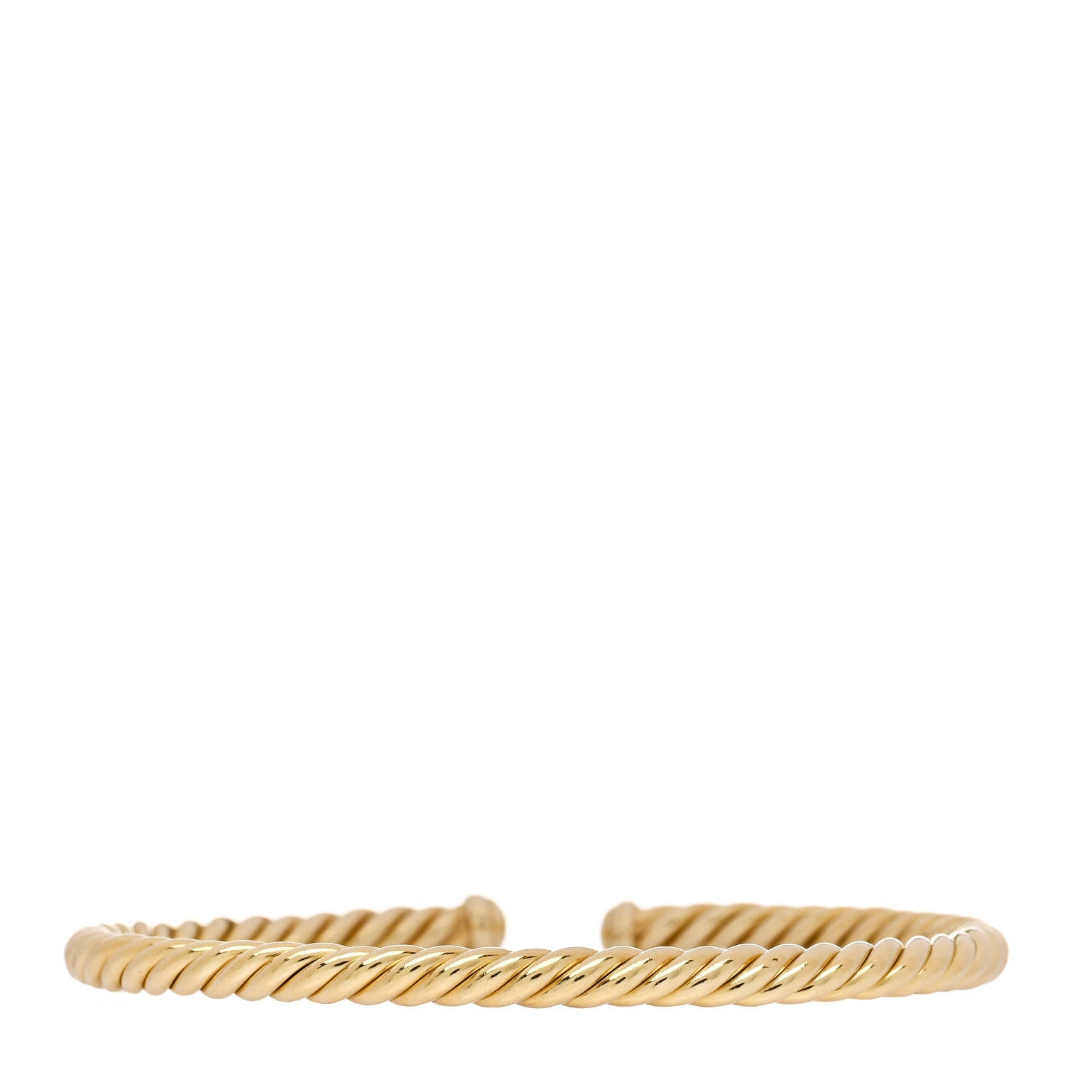 David Yurman 18K Yellow Gold 4mm Cablespira Bracelet 2 of 3