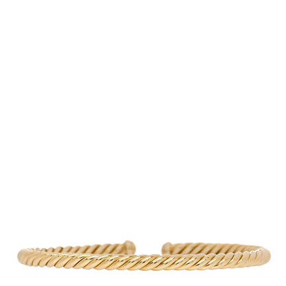 David Yurman 18K Yellow Gold 4mm Cablespira Bracelet 2 of 3