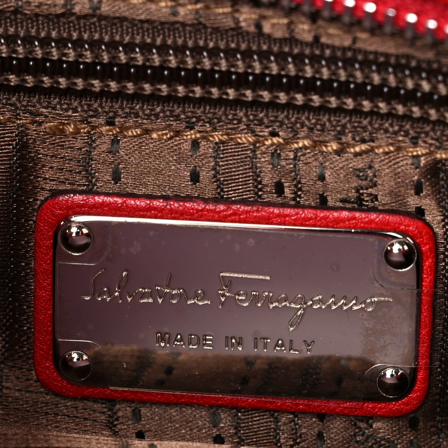Salvatore Ferragamo Grained Calfskin Sofia Satchel Red 6 of 13