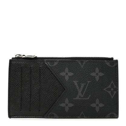 Louis Vuitton Monogram Eclipse Taiga Coin Card Holder 1 of 6