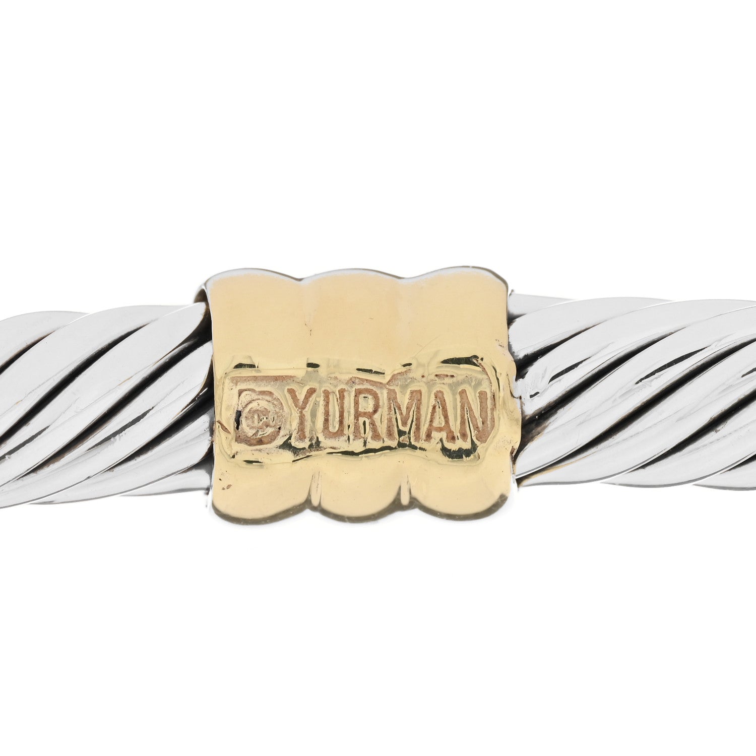 David Yurman Sterling Silver 14K Yellow Gold 5mm Double Station Cable Classics Bracelet 3 of 3