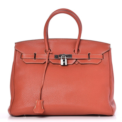 Hermes Taurillon Clemence Birkin 35 Sanguine 1 of 32