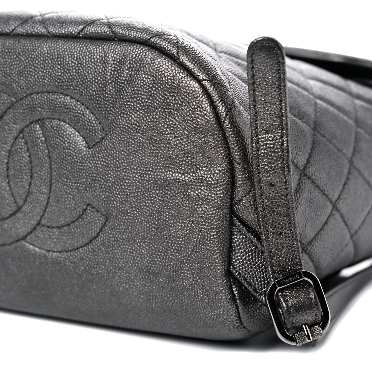 Chanel Metallic Caviar Quilted Filigree Backpack Dark Silver 8 of 11