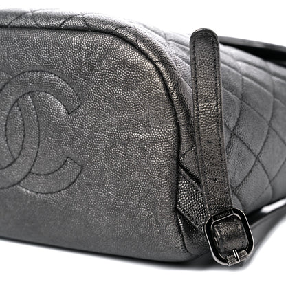 Chanel Metallic Caviar Quilted Filigree Backpack Dark Silver 8 of 11