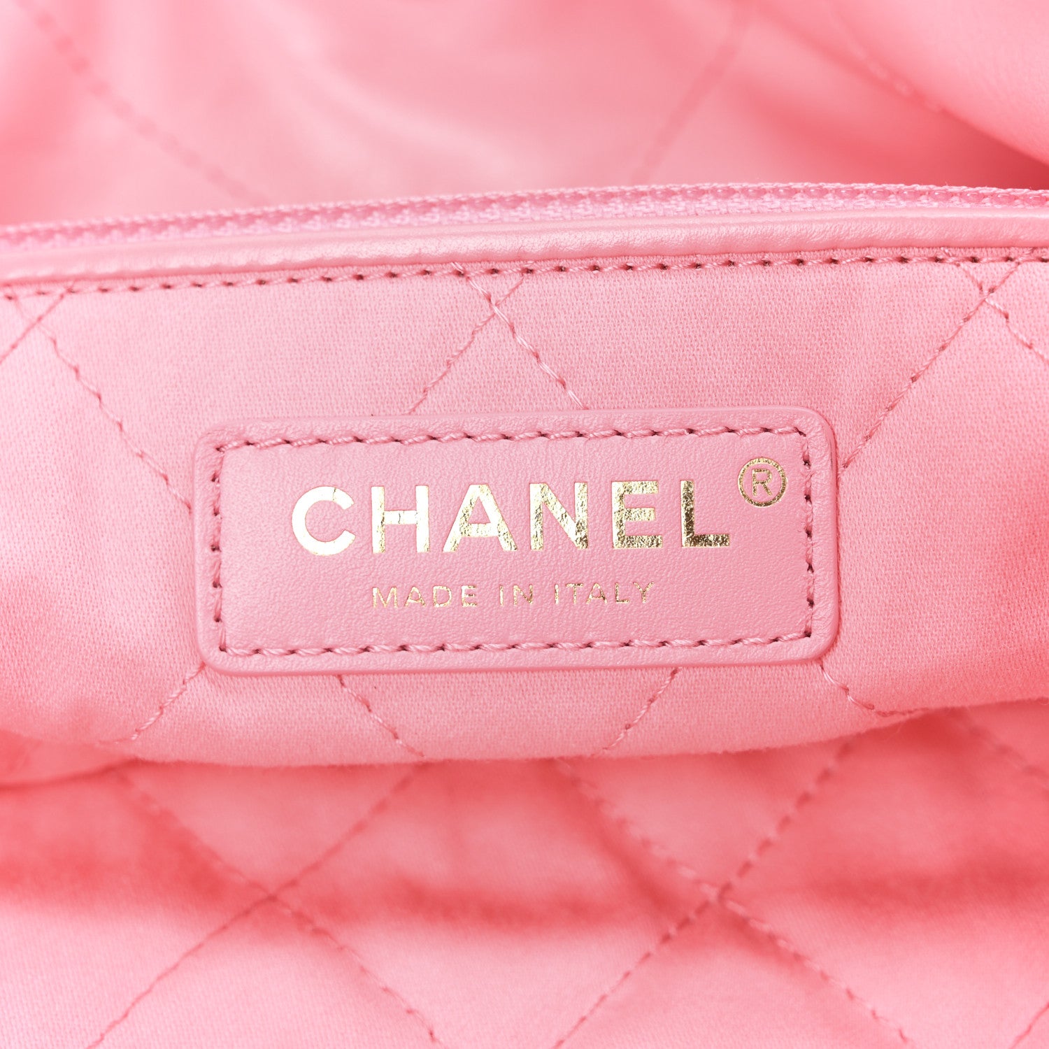 Chanel Shiny Calfskin Quilted Chanel 22 Drawstring Bag Coral Pink 7 of 11
