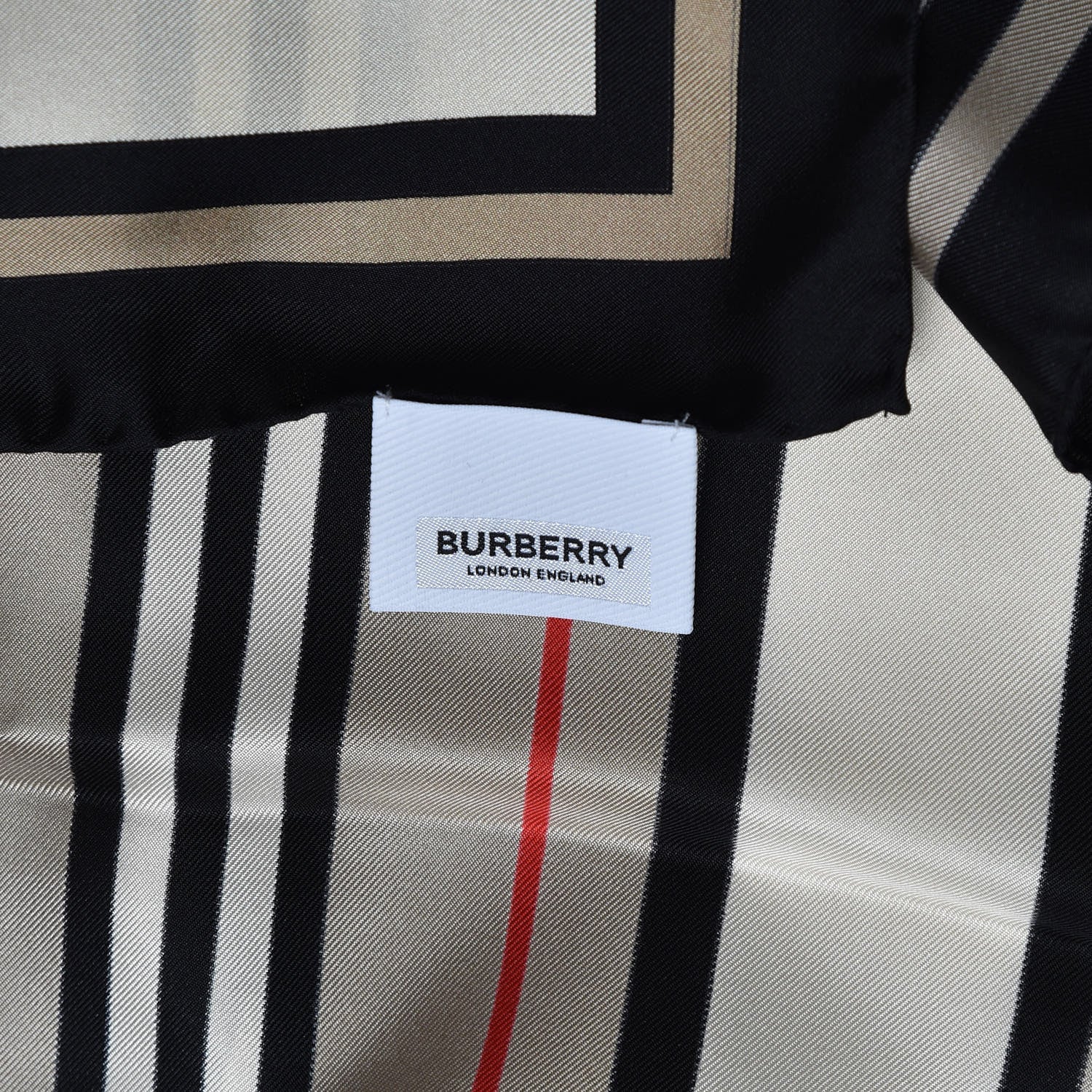 Burberry Silk Monogram Icon Check Print Scarf Archive Beige 5 of 5