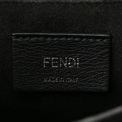 Fendi Vitello Liberty Pearl Bi-Color Flowers and Bows Scalloped Studded Kan I Shoulder Bag Black Camelia 6 of 13