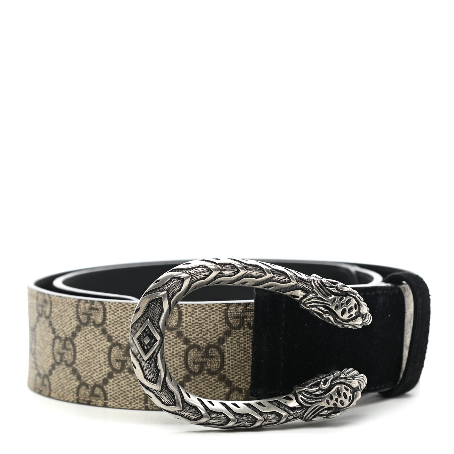GG Supreme Monogram Suede Dionysus 40mm Belt 70 28 Beige Black