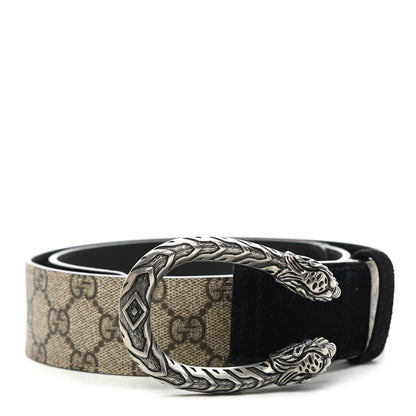 Gucci GG Supreme Monogram Suede Dionysus 40mm Belt 70 28 Beige Black 1 of 7