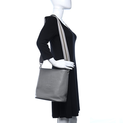 Prada Vitello Phenix Embossed Logo Shoulder Bag Argilla 3 of 9
