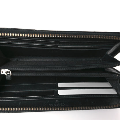 Chanel Glazed Calfskin Quilted Small Coco Boy Zip Around Wallet Black Black 5 of 8