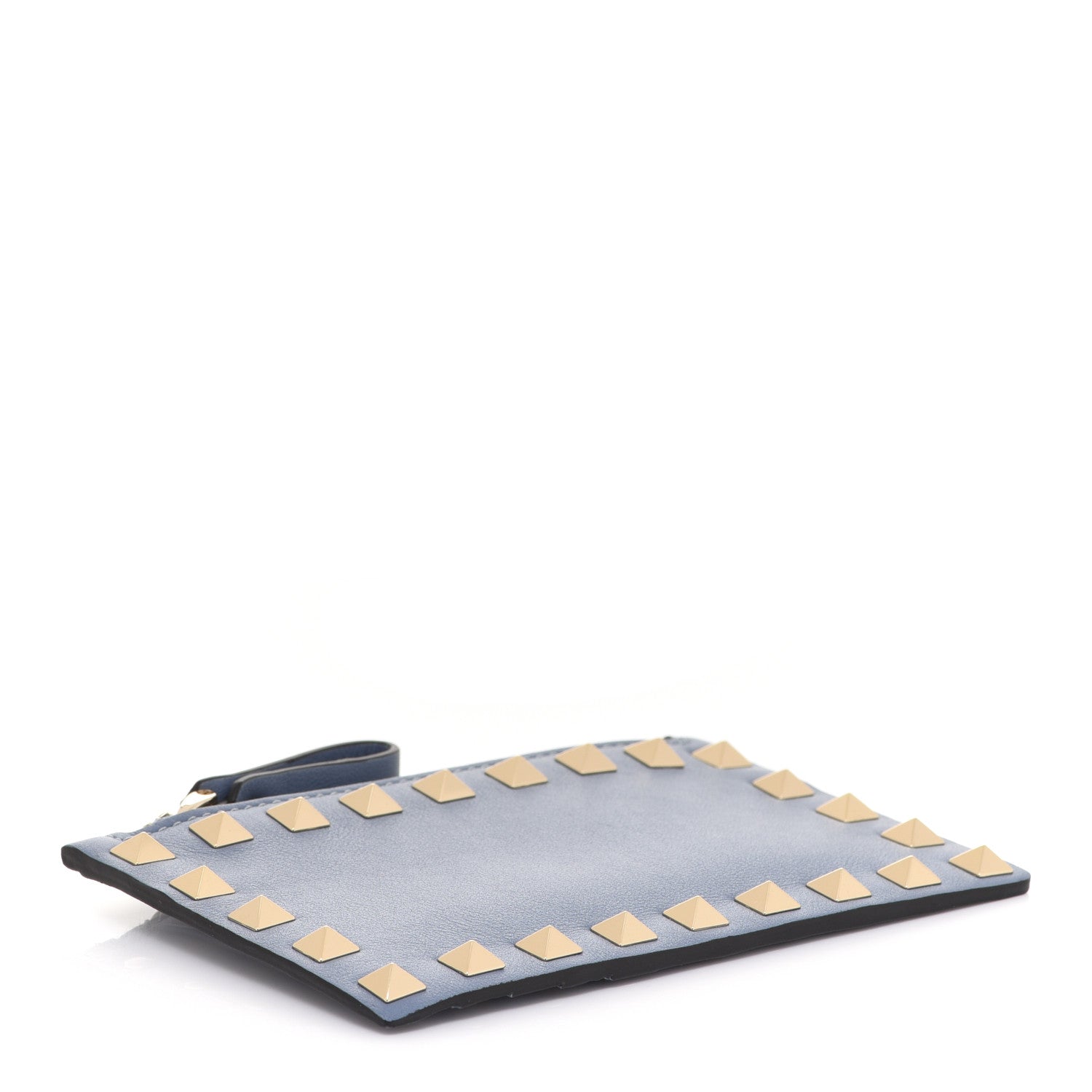 Valentino Garavani Calfskin Rockstud Coin Case Card Holder Blue 4 of 7