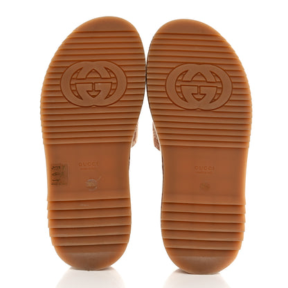Gucci Canvas GG Monogram Angelina Platform Slide Sandals 38.5 Beige Ruggine 5 of 14