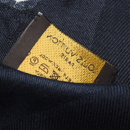 Louis Vuitton Silk Wool Monogram World Tour Shawl Black 9 of 11
