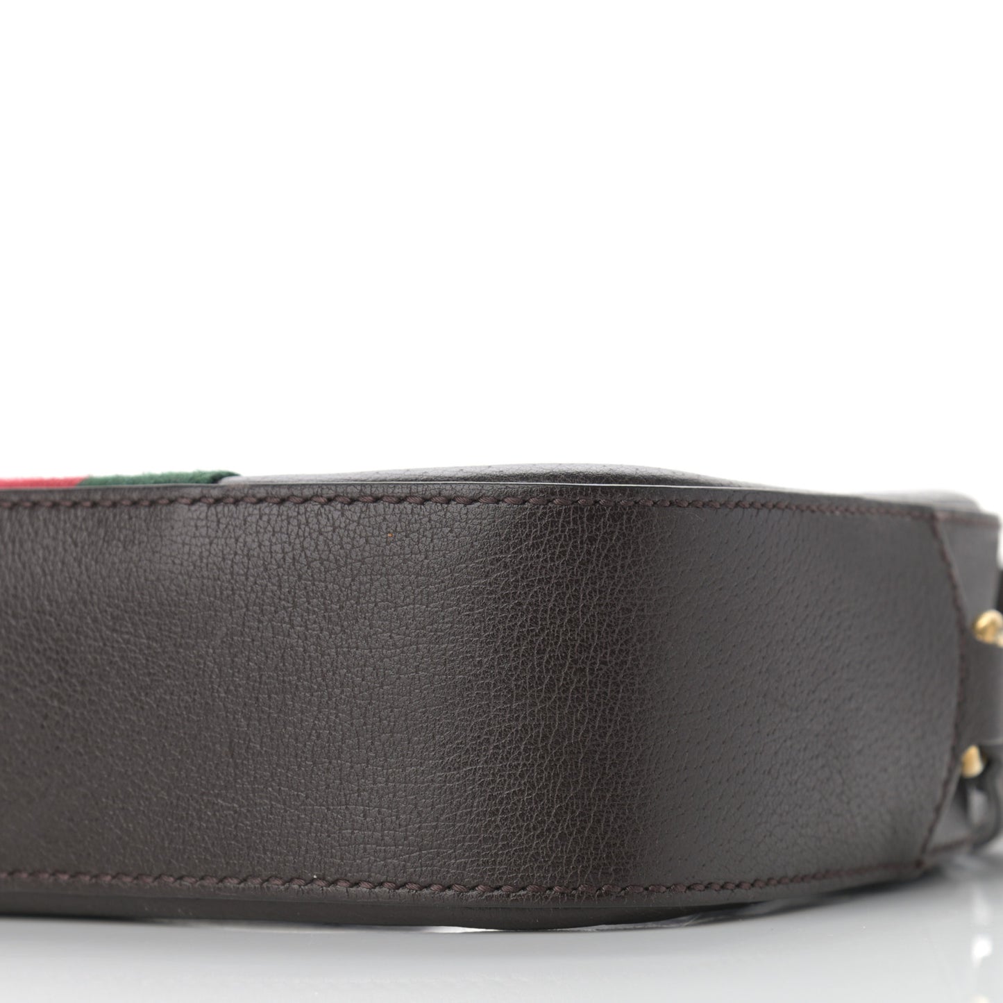 Textured Calfskin Web Small Webby Bee Shoulder Bag Brown Coffee