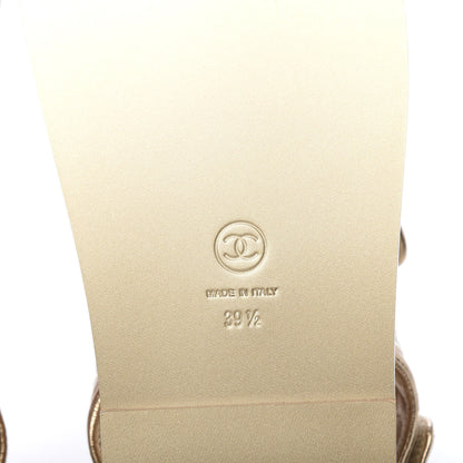 Chanel Iridescent Lambskin Quilted Velcro Dad Sandals 39.5 Light Bronze 7 of 10