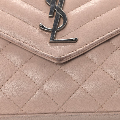 Saint Laurent Sheepskin Tri-Quilt Monogram Envelope Chain Wallet Beige 9 of 9