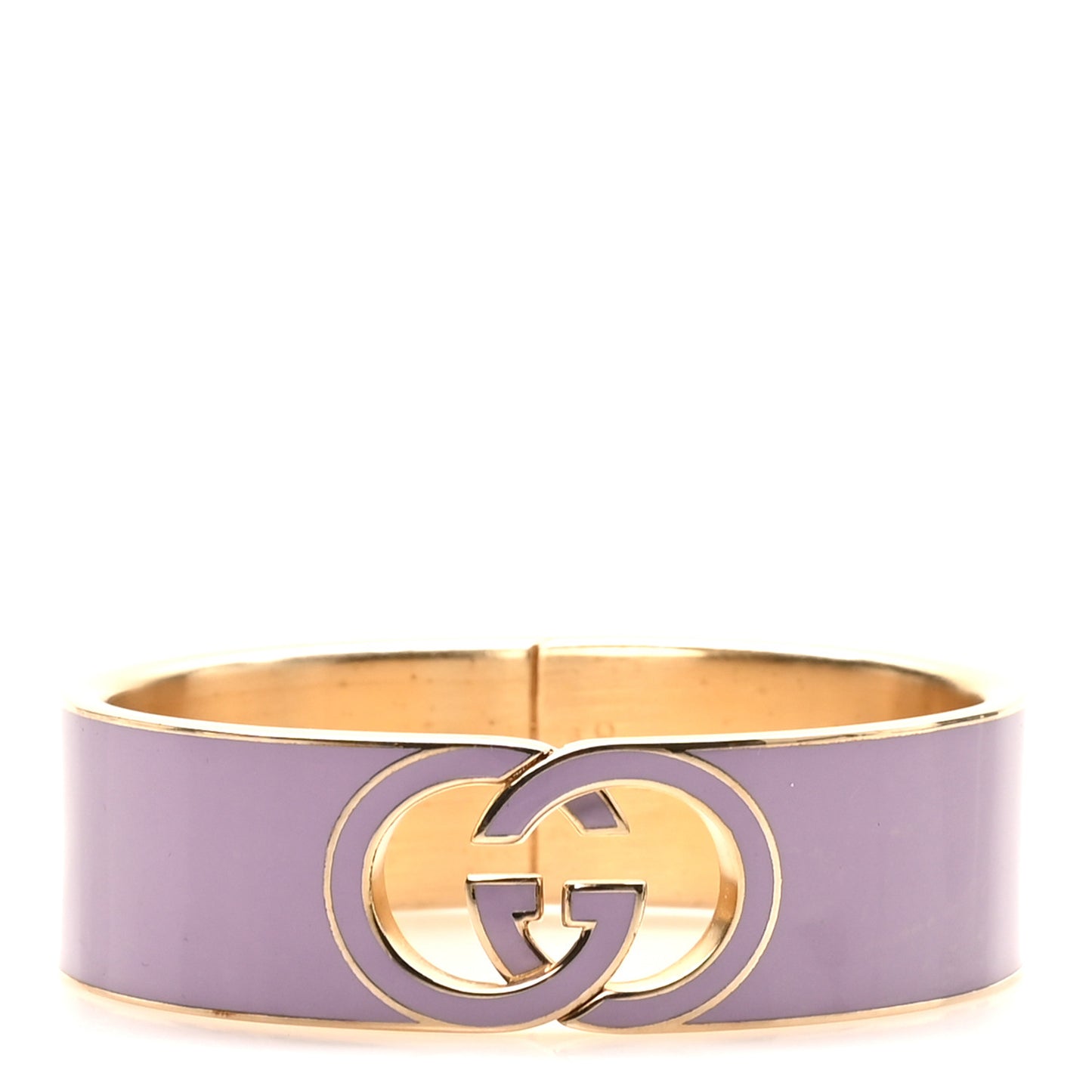 Enamel Interlocking G Cuff Bracelet Lilac