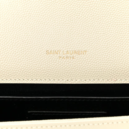 Saint Laurent Grain De Poudre Small Monogram Kate Satchel Blanc Vintage 7 of 10