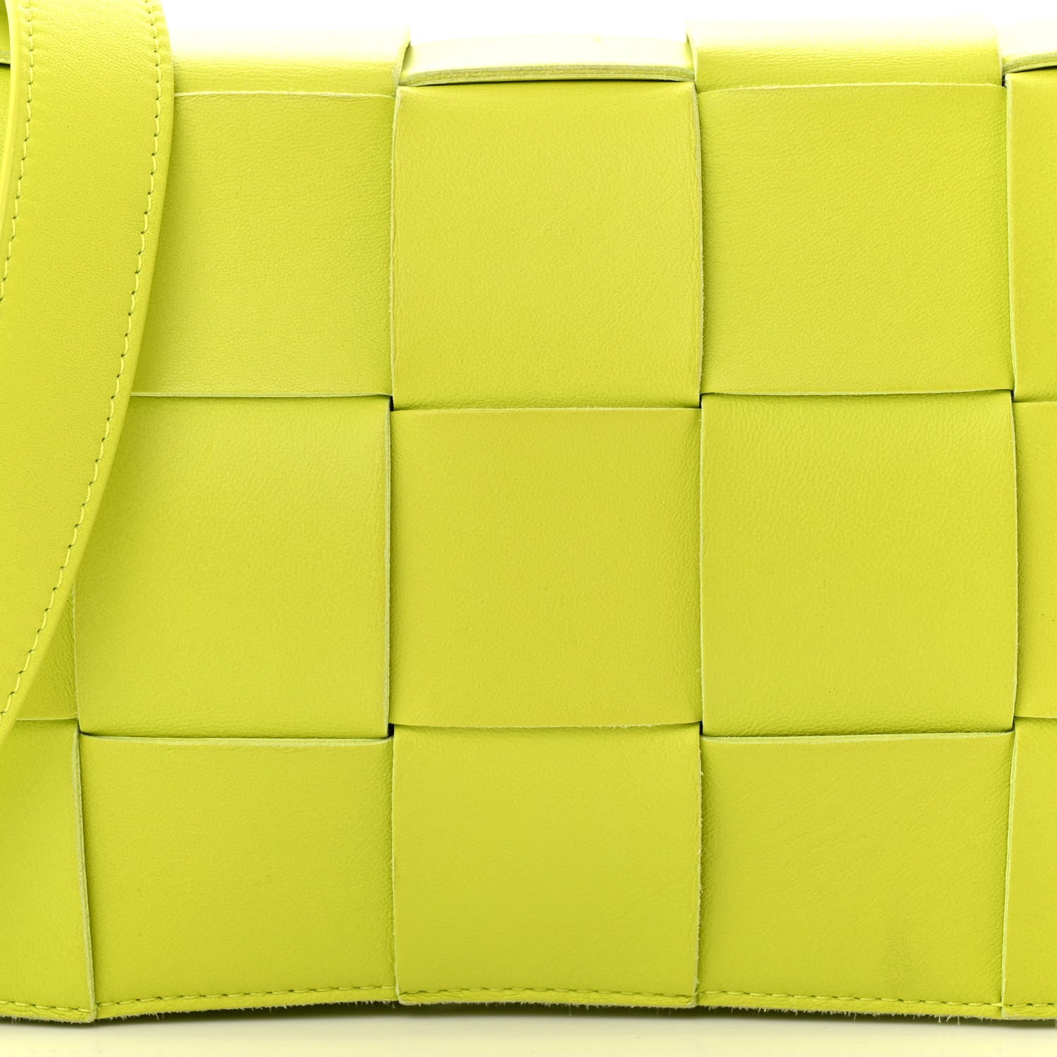 Bottega Veneta Lambskin Maxi Intrecciato Cassette Crossbody Bag Acid Kiwi 8 of 11