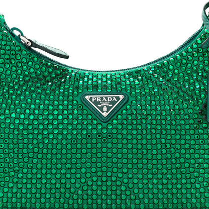 Prada Satin Crystal Mini Re-Edition 2000 Bag Mango 8 of 10