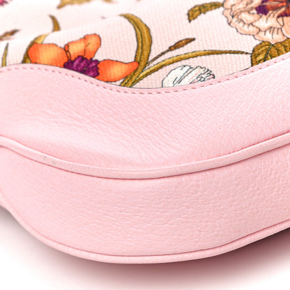 Gucci Canvas Flora Medium Jackie Hobo Light Pink 9 of 10