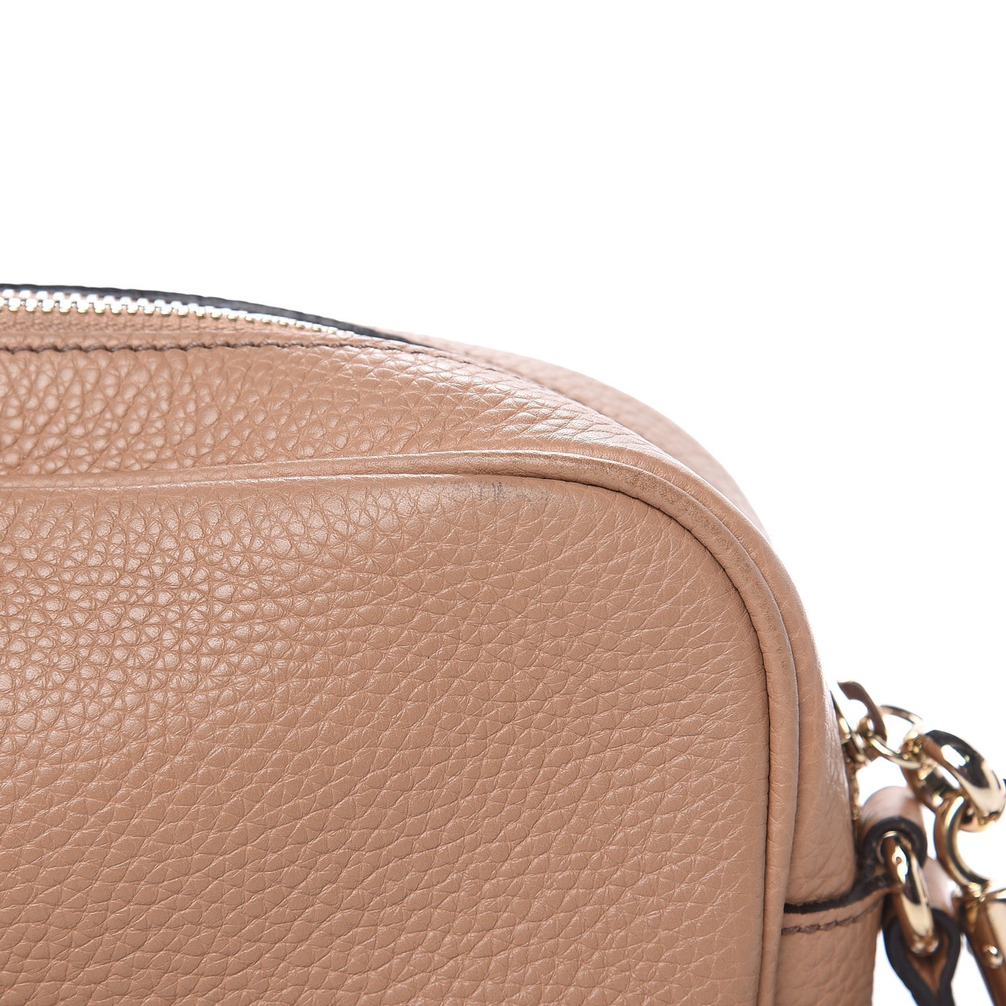 Pebbled Calfskin Small Soho Disco Bag Camelia